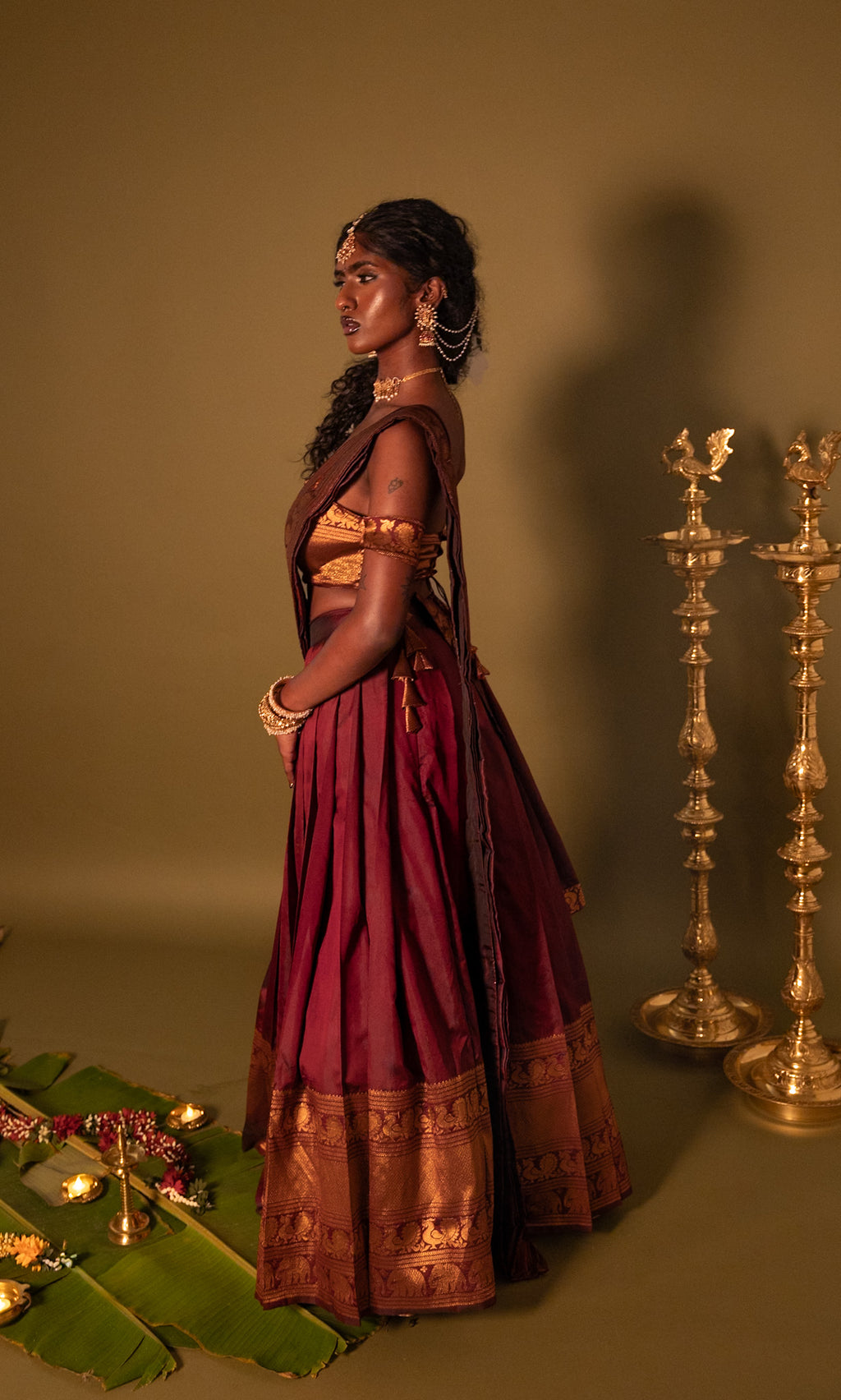 Half Saree - Maroon
