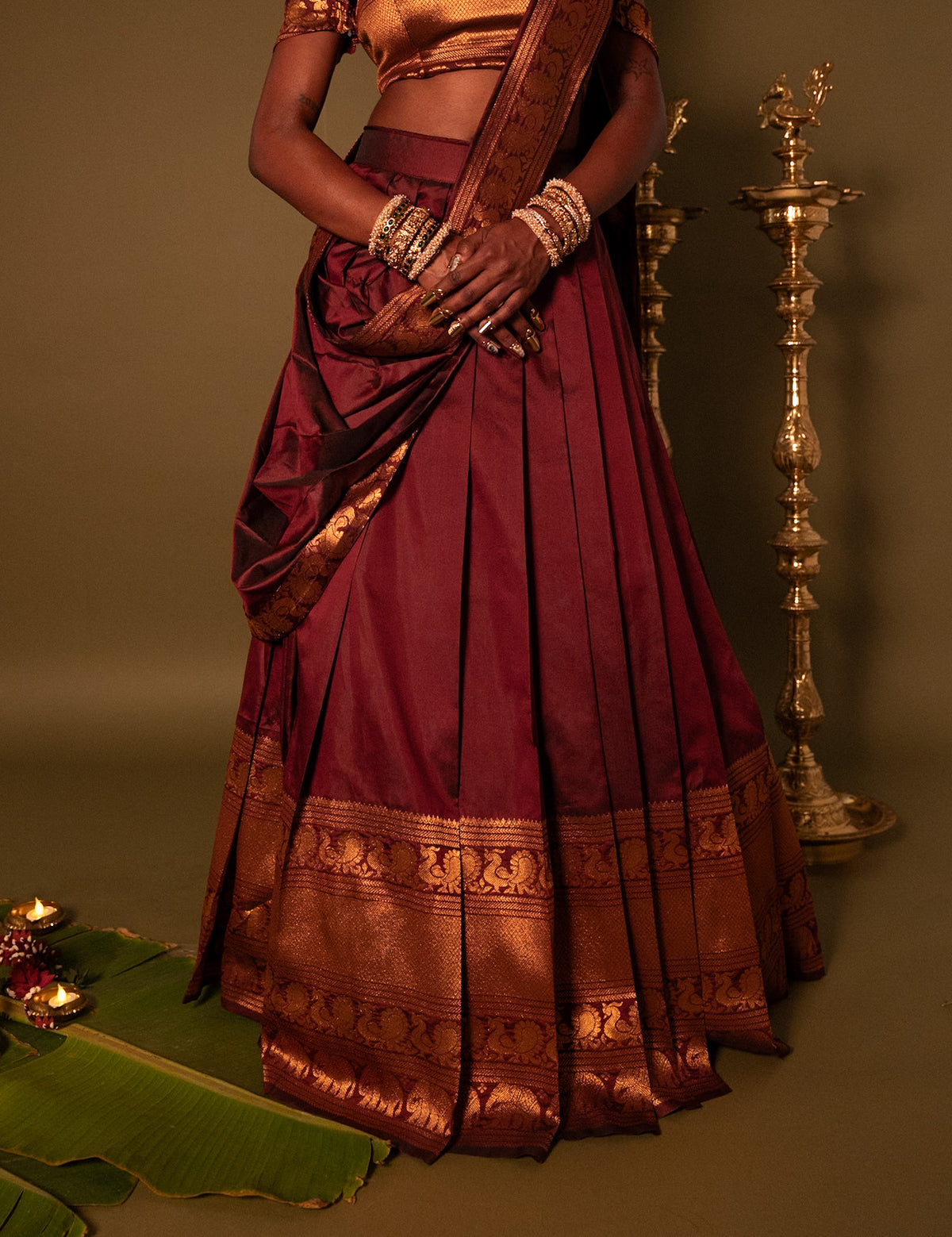 Half Saree - Maroon