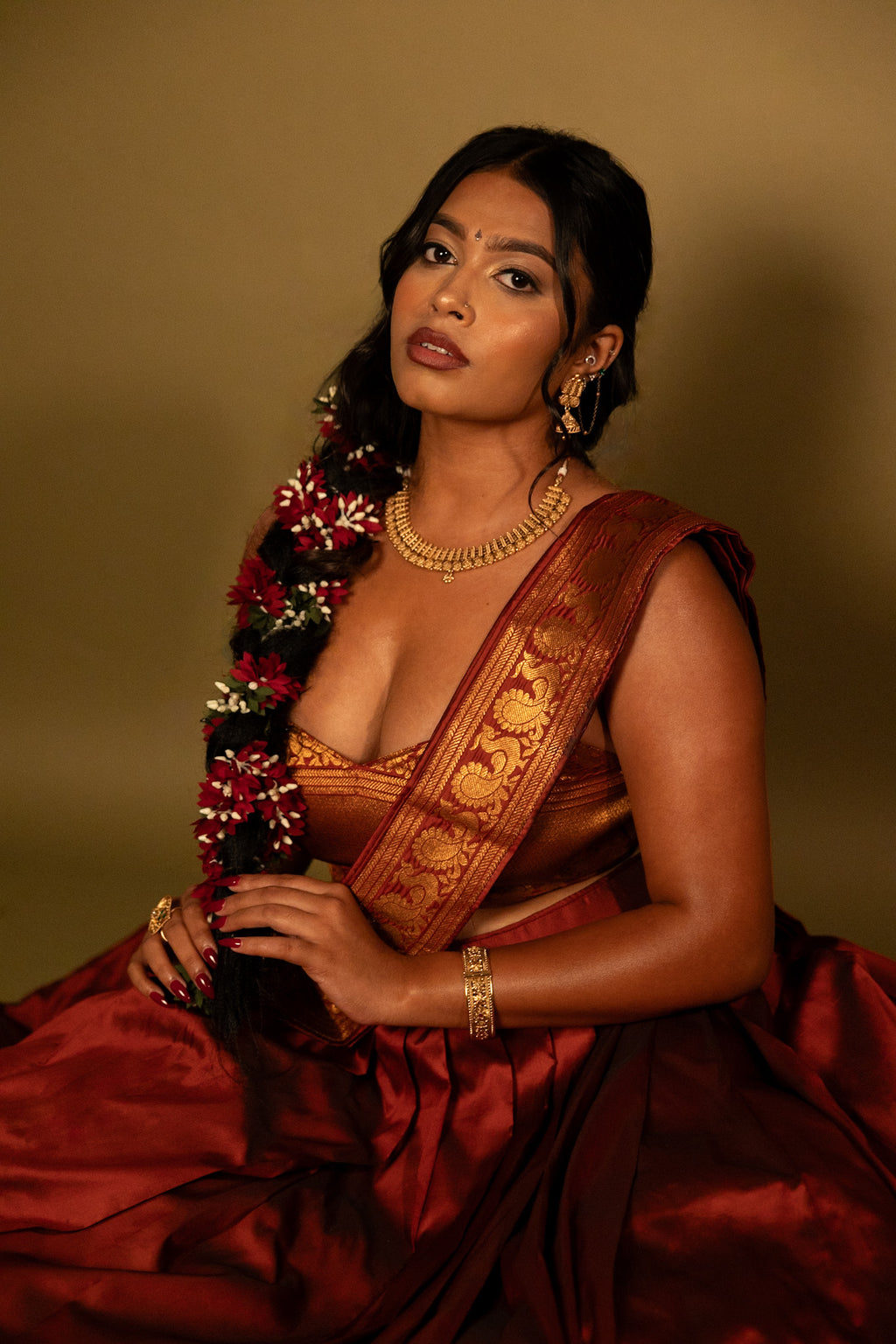 Half Saree - Red