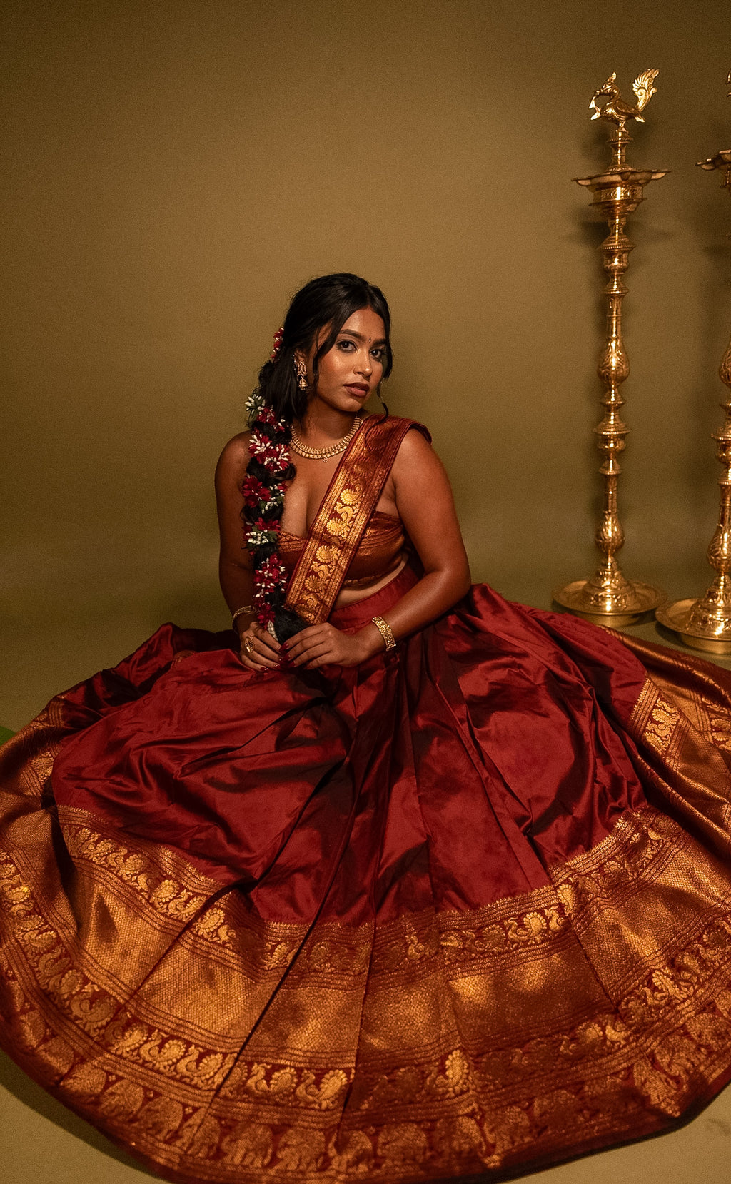 Half Saree - Red