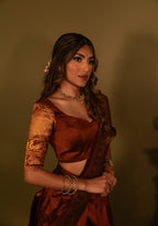 Half Saree - Brown - close up