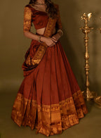 Half Saree - Brown - neck to toe