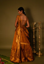 Half Saree - Burnt Orange - back